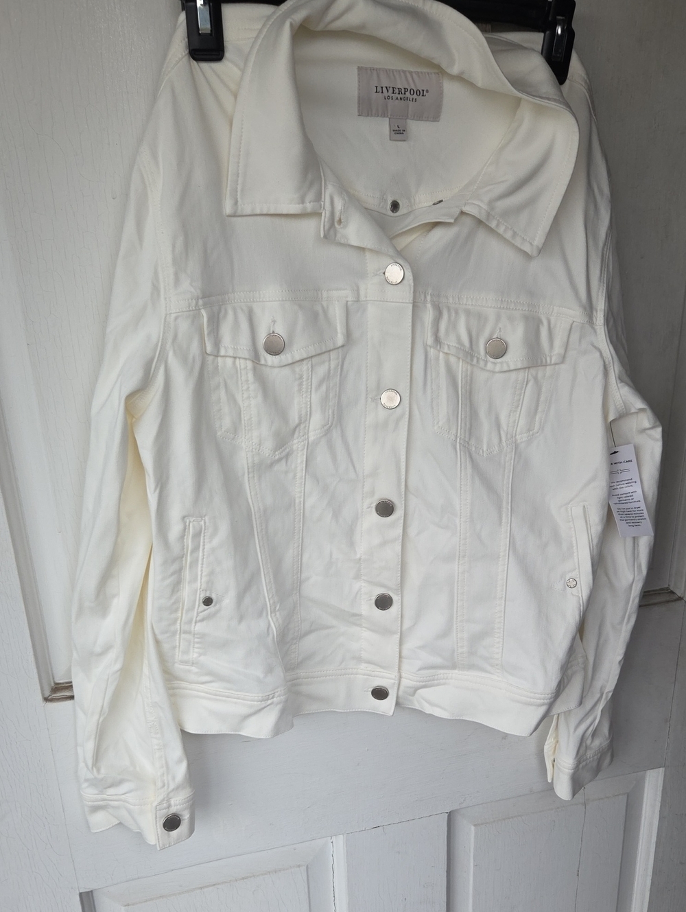 Liverpool Los Angeles White Denium Jacket Size Large. New